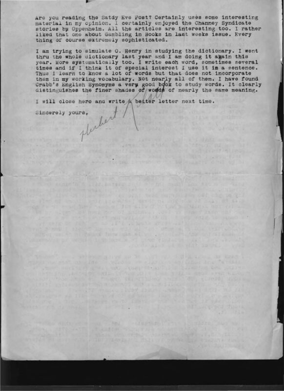 Herbert Klatt to Tevis Clyde Smith, May 27, 1925, page 2