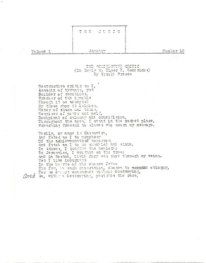 Cover of The Junto Volume I Number 10