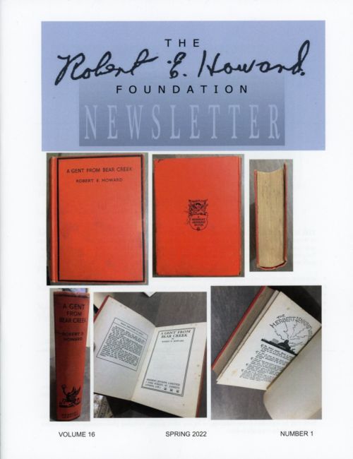 Cover of Robert E. Howard Foundation Newsletter Volume 16 Number 1