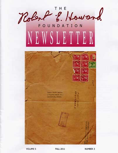 Cover of Robert E. Howard Foundation Newsletter Volume 5 Number 3